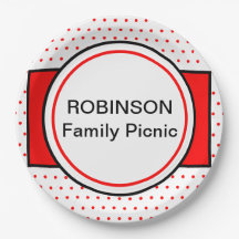 Red Polka Dots Family Picnic Name