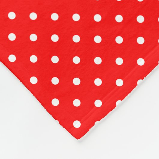 Red Polka Dots Fleece Blanket (Ecke)