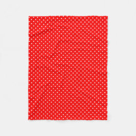 Red Polka Dots Fleece Blanket