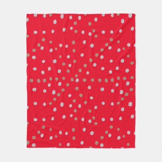 Red Polka Dots Fleecedecke (Vorderseite)