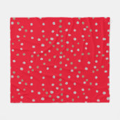 Red Polka Dots Fleecedecke (Vorderseite (Horizontal))