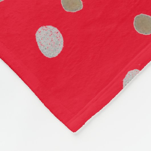 Red Polka Dots Fleecedecke (Ecke)