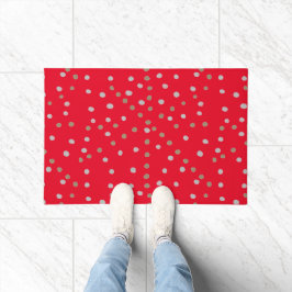 Red Polka Dots Fußmatte