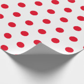 Red Polka Dots Geometric Muster Weiß Geschenkpapier (Ecke)