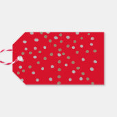 Red Polka Dots Geschenkanhänger (Rückseite Horizontal)