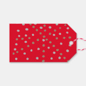 Red Polka Dots Geschenkanhänger (Vorderseite (Horizontal))