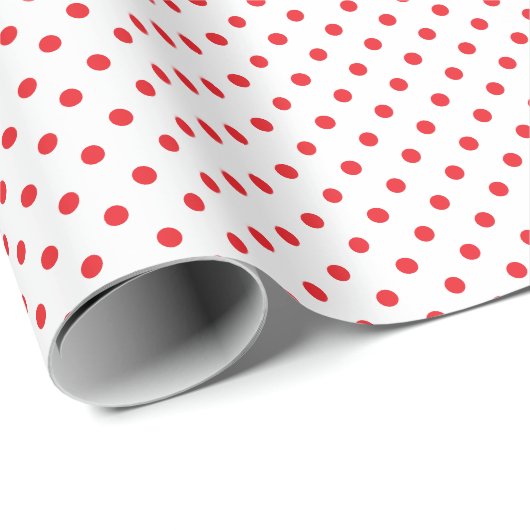 Red Polka Dots Geschenkpapier (Rolleneckpunkt)