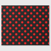 Red Polka Dots Geschenkpapier (Flach)