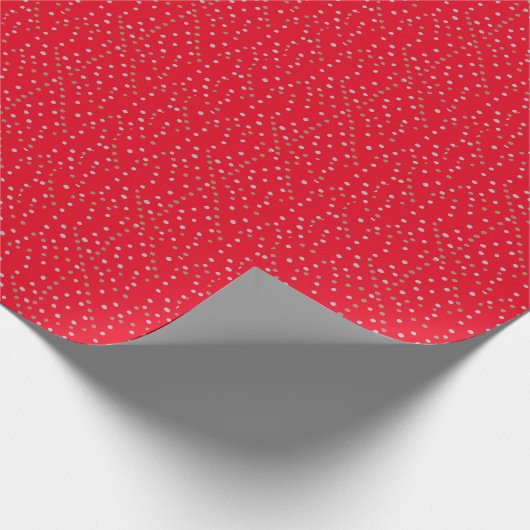 Red Polka Dots Geschenkpapier (Ecke)