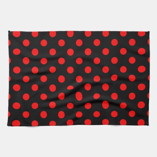 Red Polka Dots Geschirrtuch (Horizontal)