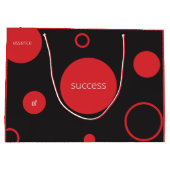 Red Polka Dots Große Geschenktasche Geschenktüte (Rückseite)