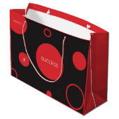 Red Polka Dots Große Geschenktasche Geschenktüte (Rückseite Schrägansicht)