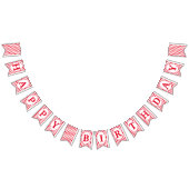 Red Polka dots Happy Birthday Wimpelkette (Alle)