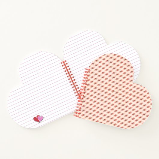 Red Polka Dots Heart Shaped Spiral Notebook Notizblock (Innenseite)