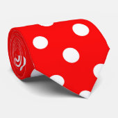 Red Polka Dots Krawatte (Gerollt)