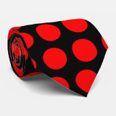 Red Polka Dots Krawatte (Gerollt)