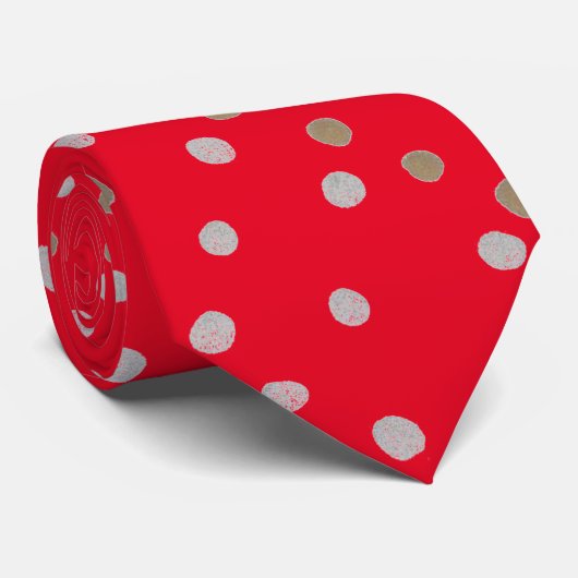 Red Polka Dots Krawatte (Gerollt)