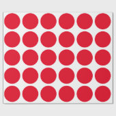 Red Polka Dots Large Geometric Muster Weiß Geschenkpapier (Flach)