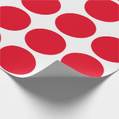Red Polka Dots Large Geometric Muster Weiß Geschenkpapier (Ecke)