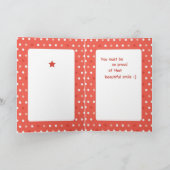 Red Polka Dots Love First Tooth Glückwünsche Karte (Innenseite)