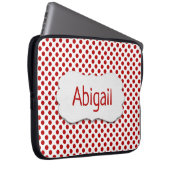 Red Polka Dots mit Namen Laptopschutzhülle (Vorne Rechts)