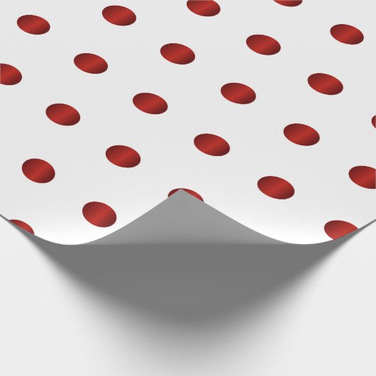 Red Polka Dots Muster Geschenkpapier (Ecke)