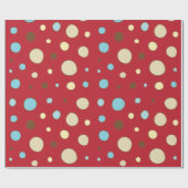 Red Polka Dots Muster Geschenkpapier (Flach)