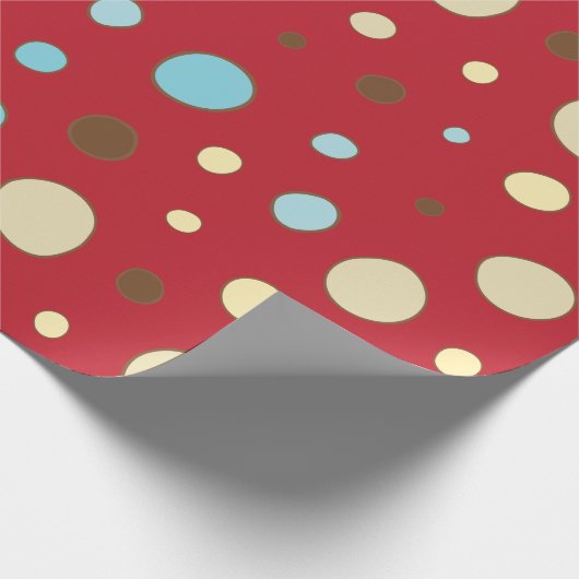 Red Polka Dots Muster Geschenkpapier (Ecke)