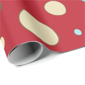 Red Polka Dots Muster Geschenkpapier (Rolleneckpunkt)