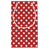 Red Polka Dots Muster Kleine Geschenktüte (Rückseite)