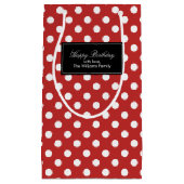 Red Polka Dots Muster Kleine Geschenktüte (Vorderseite)
