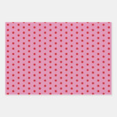 Red Polka Dots on Pink Geschenkpapier Set (Vorderseite 3)