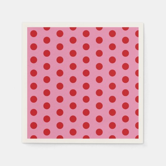 Red Polka Dots on Pink Serviette (Vorderseite)