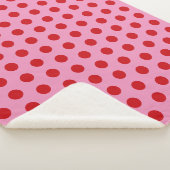 Red Polka Dots on Pink Sherpadecke (3/4)