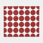 Red Polka Dots on White Fleecedecke (Vorderseite (Horizontal))