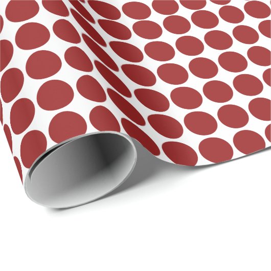 Red Polka Dots on White Geschenkpapier (Rolleneckpunkt)
