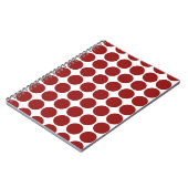 Red Polka Dots on White Notizblock (Linke Seite)