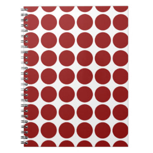 Red Polka Dots on White Notizblock