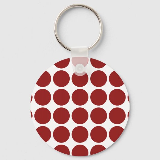 Red Polka Dots on White Schlüsselanhänger (Vorderseite)