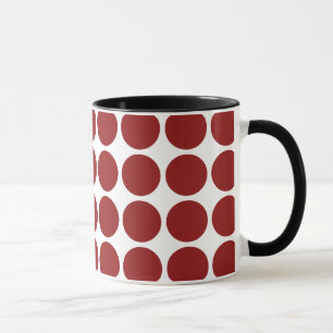 Red Polka Dots on White Tasse