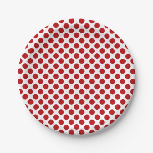 Red Polka Dots Pappteller (Vorderseite)