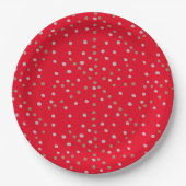 Red Polka Dots Pappteller (Vorderseite)