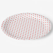 Red Polka Dots Pappteller (Schrägansicht)