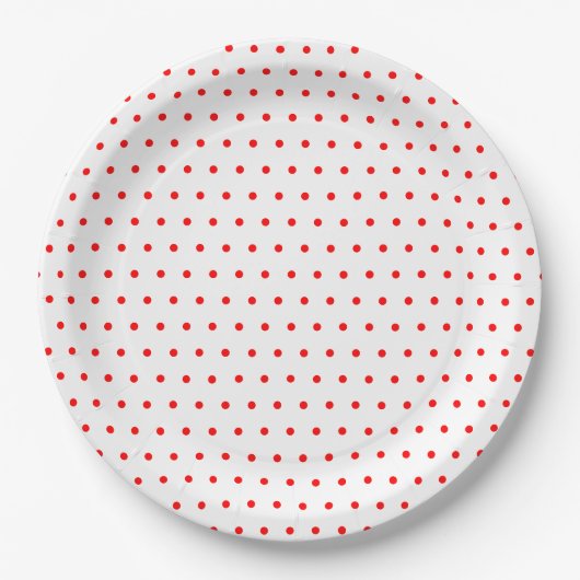 Red Polka Dots Pappteller (Vorderseite)