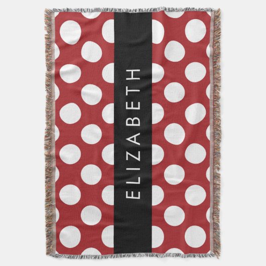 Red Polka Dots, Polka Dot Pattern, Ihr Name Decke (Vorderseite Vertikal)