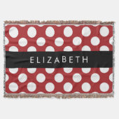 Red Polka Dots, Polka Dot Pattern, Ihr Name Decke (Vorderseite)