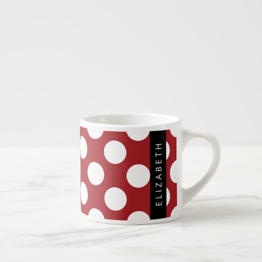 Red Polka Dots, Polka Dot Pattern, Ihr Name Espressotasse (Rechts)