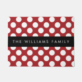 Red Polka Dots, Polka Dot Pattern, Ihr Name Fußmatte (Vorderseite)