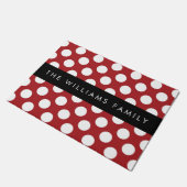 Red Polka Dots, Polka Dot Pattern, Ihr Name Fußmatte (Schrägansicht)