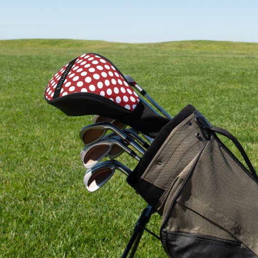 Red Polka Dots, Polka Dot Pattern, Ihr Name Golf Headcover (In SItu)